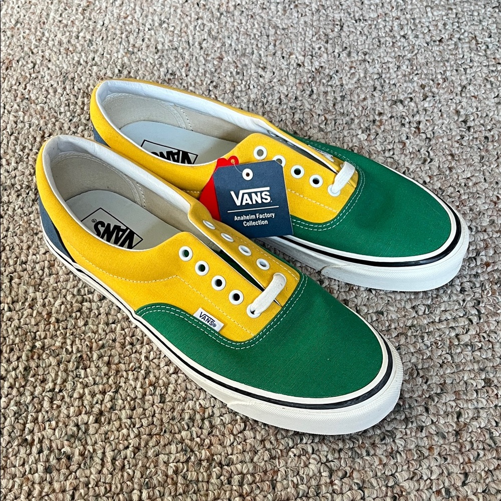 Vans Two-Tone Green and Yellow Sneakers